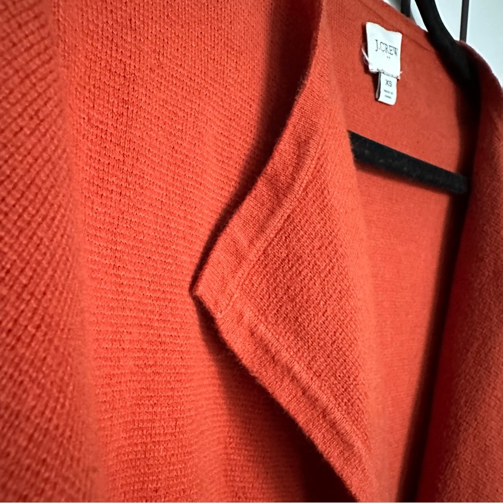 J. Crew Rust Orange Long Cardigan with pockets